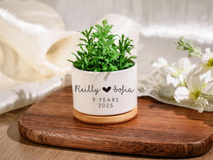 9th Anniversary Gift | Gift for Wife Live Plant Gift | Custom Succulent Planter Gift for Him | Personalized Anniversary Gift | Couple Pots