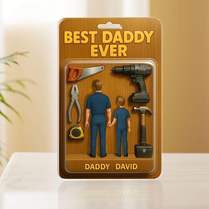 Personalized Father's Day Gift For Dad, Custom Figure Acrylic Block, Best Dad Ever, Gift For Husband, Grandpa, Gifts For Him, Gift From Kids