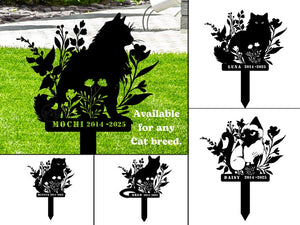 Custom Cat Memorial Stake, Cat Grave Marker, Cat Breed Metal Sign, Pet Memorial Gift, Cat Memorial Plaque, Pet Loss Gift, Remembrance Stake