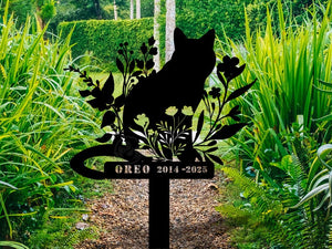 Custom Cat Memorial Stake, Cat Grave Marker, Cat Breed Metal Sign, Pet Memorial Gift, Cat Memorial Plaque, Pet Loss Gift, Remembrance Stake