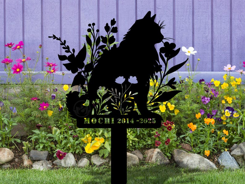 Custom Cat Memorial Stake, Cat Grave Marker, Cat Breed Metal Sign, Pet Memorial Gift, Cat Memorial Plaque, Pet Loss Gift, Remembrance Stake