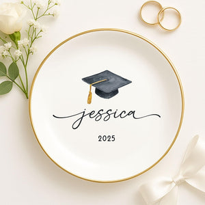 Personalized Graduation Jewelry Dish, Custom Graduation Ring Dish, Graduation Gifts, College Graduation Gifts, Class of 2026, Masters Degree