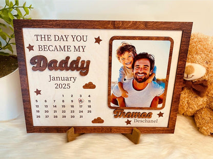 Personalized The Day You Became My Daddy Sign, Father's Day Gifts Sign, New Dad Gift From Baby, First Fathers Day Gift, Custom Photo Gift