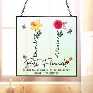Best Friend Gifts, Personalized Flower Window Hanging Suncatcher, Friendship Gifts, Friends Gifts For Women, Bestie Gifts, Friend Suncatcher