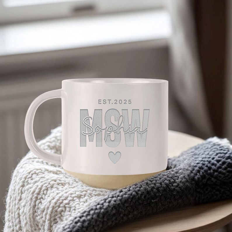 Personalized MSW Graduation Gift, Social Worker Pottery Mug, New MSW, Grad Gift, Master Social Worker, Custom MSW Graduate idea