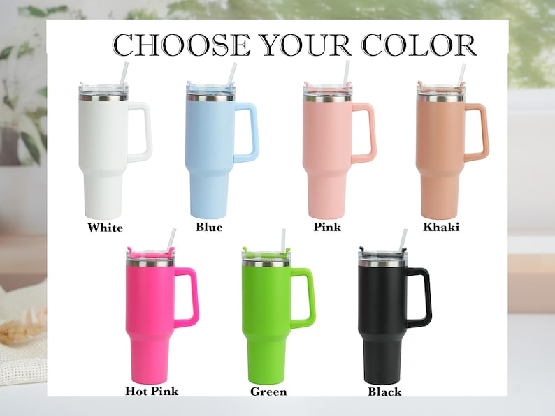 Personalized Birth Flower Tumbler: Stainless Steel with Straw