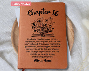 Personalized 16th Birthday Gifts for Her Custom Name Journal Chapter 16 Notebook Turning Sixteen Friend Daughter Granddaughter Sister Bday