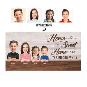 Home Sweet Home Key Holder for Wall, Custom Key Rack, Personalized Gifts for Couples, Family Name Sign, Rustic Welcome Sign, Key Hooks