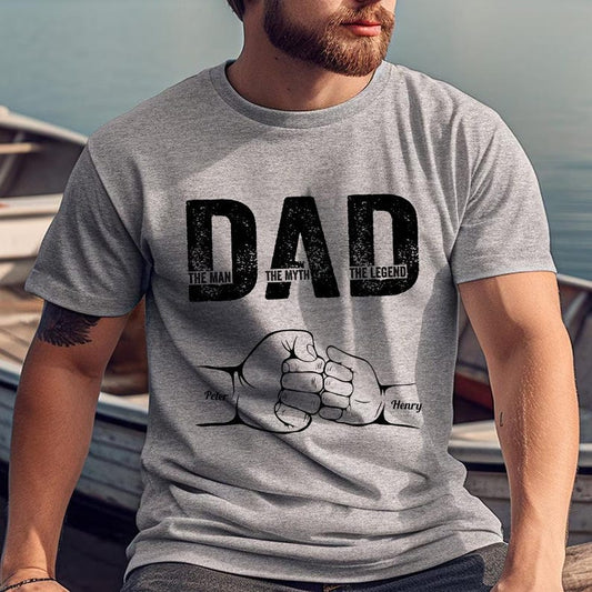 Personalized Shirt Father's Day Gift for Grandpa, for Dad, Dad The Man The Myth The Legend, Gift for Husband, Custom Fist Bump Dad Shirt