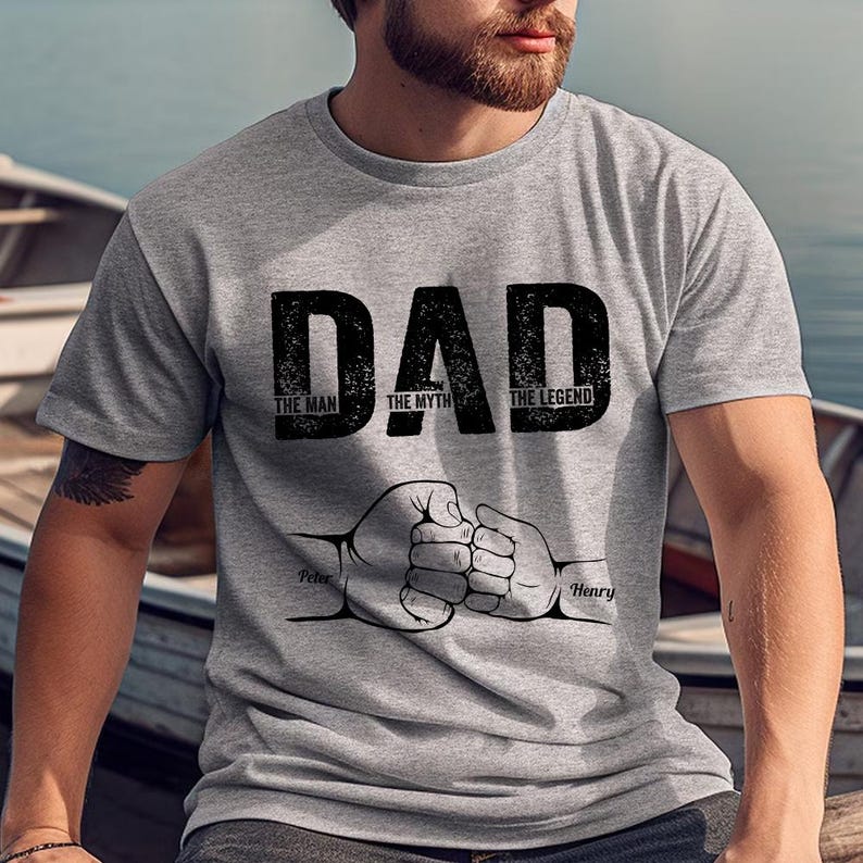 Personalized Shirt Father's Day Gift for Grandpa, for Dad, Dad The Man The Myth The Legend, Gift for Husband, Custom Fist Bump Dad Shirt