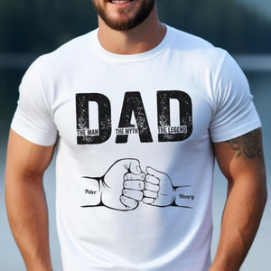 Personalized Shirt Father's Day Gift for Grandpa, for Dad, Dad The Man The Myth The Legend, Gift for Husband, Custom Fist Bump Dad Shirt