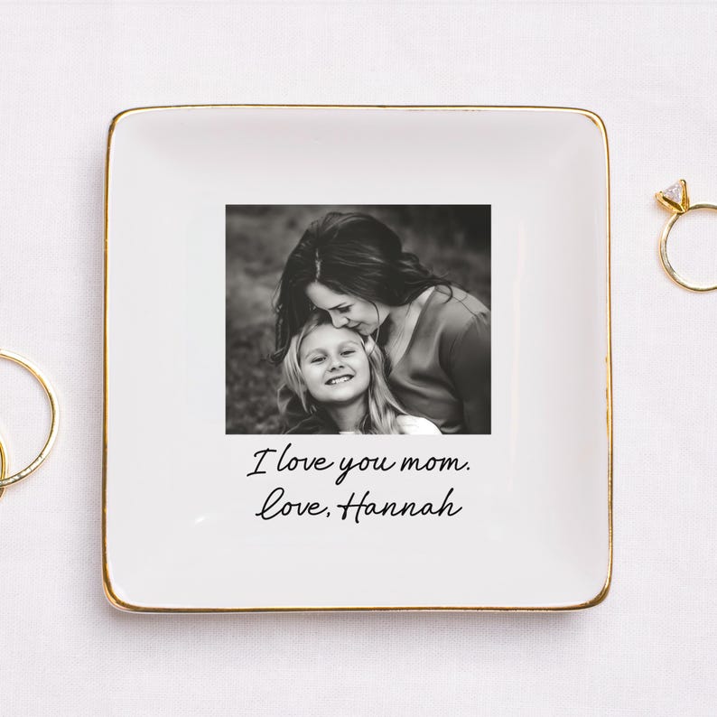 Photo Gifts for Mom Wedding Day, Birthday Gift for Mom Photo Gift, Mom Jewelry Dish, Photo Trinket Dish, Mother of the Bride Photo Gifts