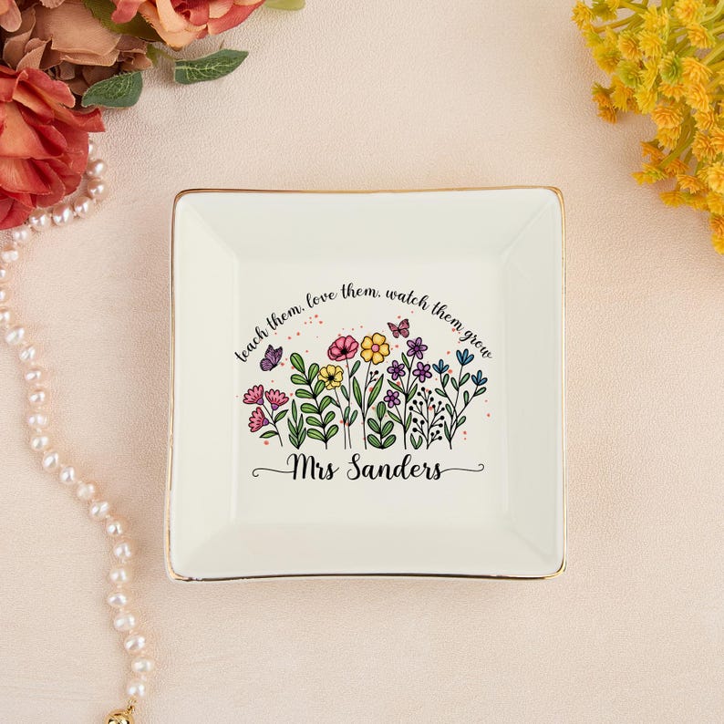 Teacher Appreciation Gift, Custom Jewelry Dish Teacher Gift, Gifts for Teachers, End of Year Gift, Thank You Teacher Gifts, Back to School