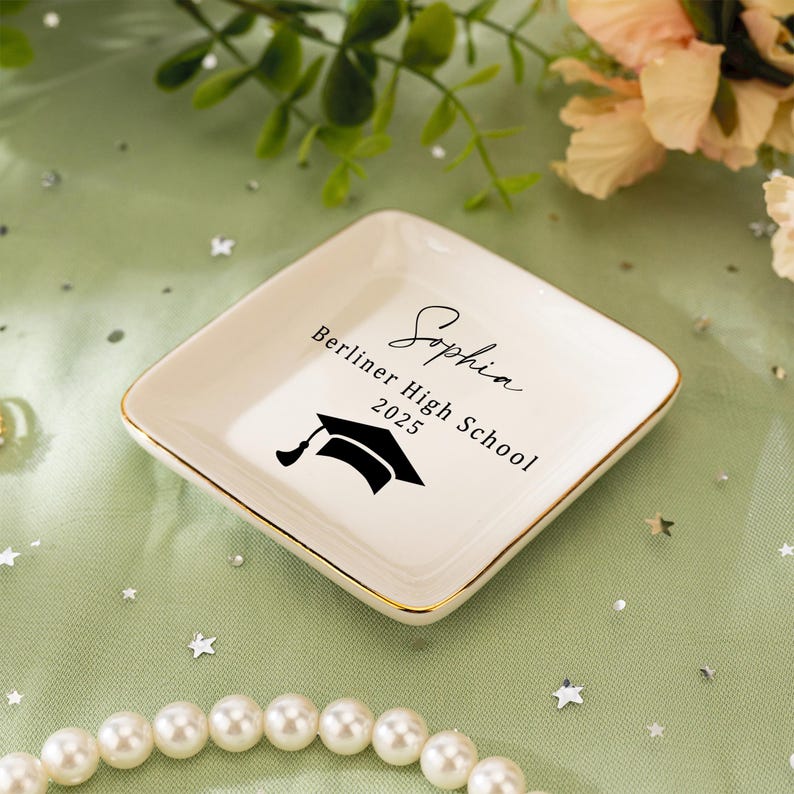 Personalized Graduation Jewelry Dish,College Graduation Gift,Daughter Grad Gift,Class of 2025 Gifts,High School Gifts,Graduation Gift