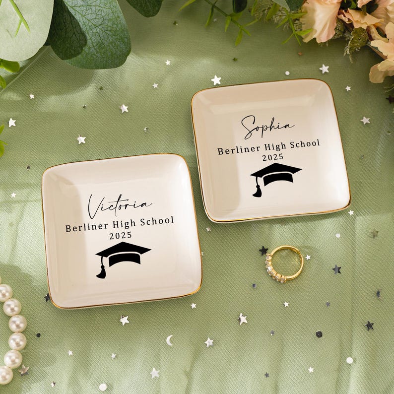 Personalized Graduation Jewelry Dish,College Graduation Gift,Daughter Grad Gift,Class of 2025 Gifts,High School Gifts,Graduation Gift