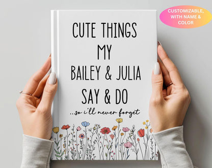 Cute Things My Grandkids Say & Do Journal, Grandparents Journal Gift for Grandma From Grandkids Family Memory Keepsake Notebook Mother's Day