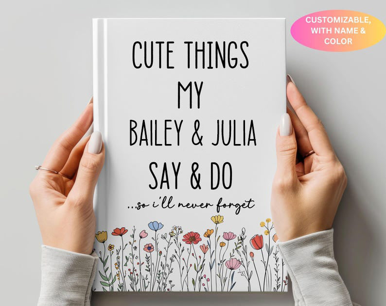 Cute Things My Grandkids Say & Do Journal, Grandparents Journal Gift for Grandma From Grandkids Family Memory Keepsake Notebook Mother's Day