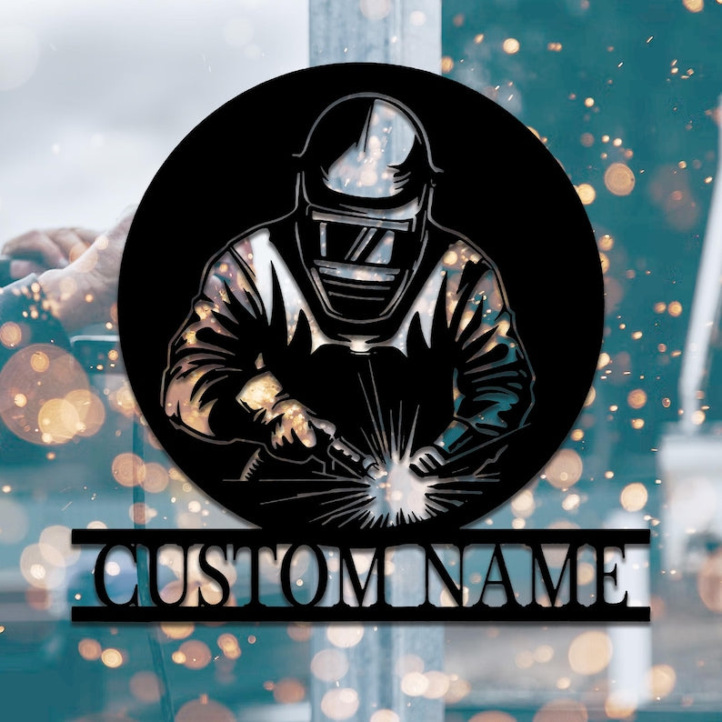 Custom Welder Metal Sign | Personalized Construction Worker Gift | Proud Welder Wall Art | Father s Day Gift for Dad | Workshop Deco