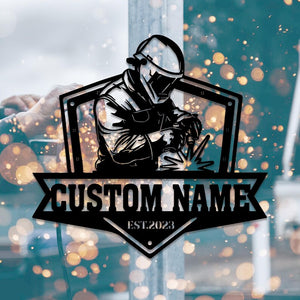 Custom Welder Metal Sign | Personalized Construction Worker Gift | Proud Welder Wall Art | Father s Day Gift for Dad | Workshop Deco