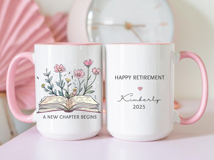 Custom Retirement Mug, Personalized Happy Retirement Cup, Custom Retired Gifts for Women, Coworker Boss, Woman Teacher, Retiring Coffee Mug
