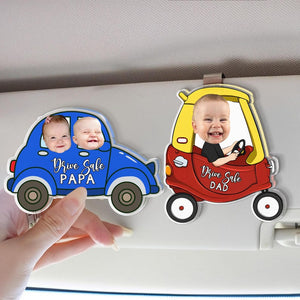 Personalized Father's Day Gift For Dad, Custom Kids Photo Visor Clip For Dad, Drive Safe Daddy Car Visor Clip, Drive Safe Gift For Grandpa