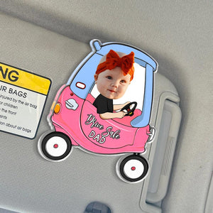 Personalized Father's Day Gift For Dad, Custom Kids Photo Visor Clip For Dad, Drive Safe Daddy Car Visor Clip, Drive Safe Gift For Grandpa
