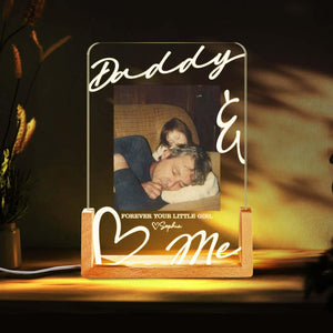 Personalized Photo LED Night Light for Dad, Custom Picture Dad Night Light, Family Christmas Gift, Christmas Gift from Daughter Son,Dad Gift