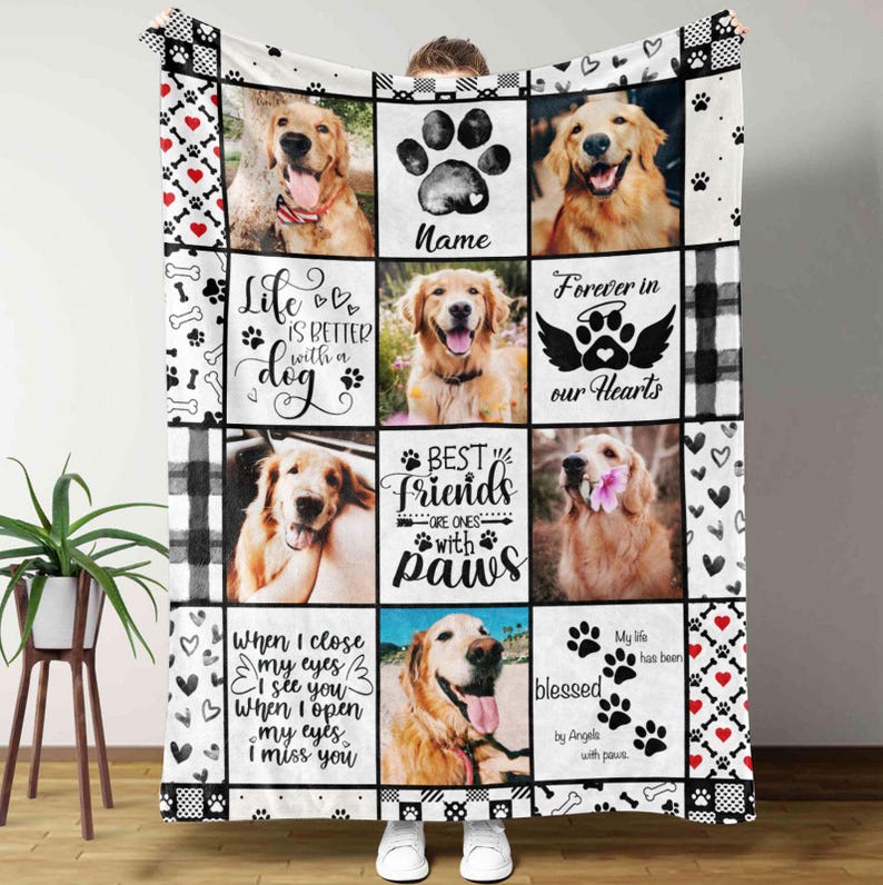 Custom Pet Blanket Using Pet Photo Dog Memorial Gifts Pet Memorial Blanket Dog Remembrance Gift Dog Dad Gift Dog Mom Gift Custom Dog Gift