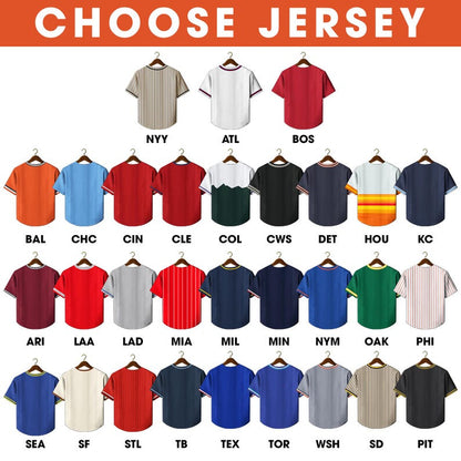 Personalized Daddy's Dream Team Baseball Jersey 3-Layered Standing Wooden Plaque, Father's Day Gifts For Dad, Grandpa, Custom Names Sign