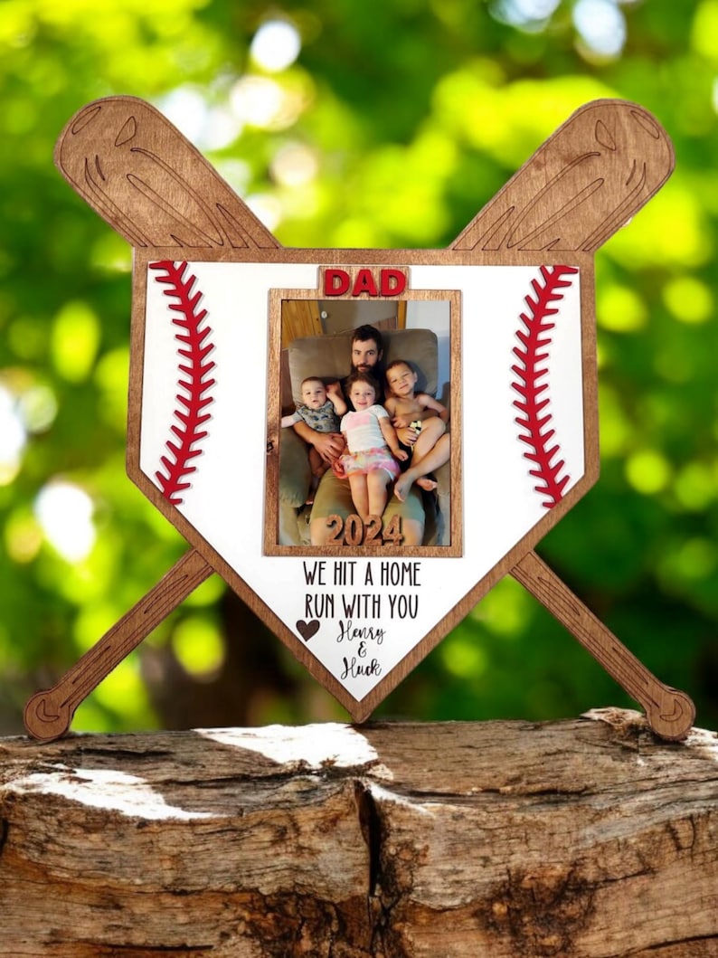 Father's Day Gift Baseball Sign, daddy gift, for dad, from kids, for coach, dad birthday, from wife, from daughter, from son, homerun sign
