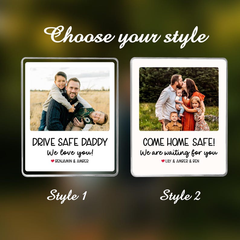 Personalized Dad Car Visor Clip, Fathers Day Gifts, Drive Safe Daddy Gift Idea, Gift for Grandpa, Father s Day Dad Picture Frame