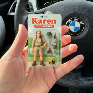 Personalized 2D Zoo Keeper Keychain, Turn Your Photo Into An Action Figure, Custom Toy Box Figure, Unique Funny AI Zoo Keeper Car Decor