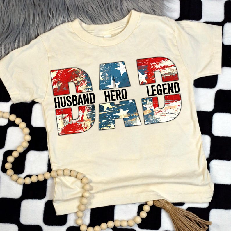Vintage American Dad Shirt, 4th of July Dad Stars, Husband Hero Legend Shirt, Father's Day Shirt Retro American Independence, Gift for Dad