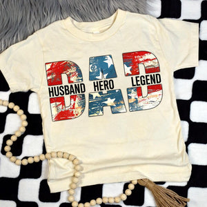 Vintage American Dad Shirt, 4th of July Dad Stars, Husband Hero Legend Shirt, Father's Day Shirt Retro American Independence, Gift for Dad