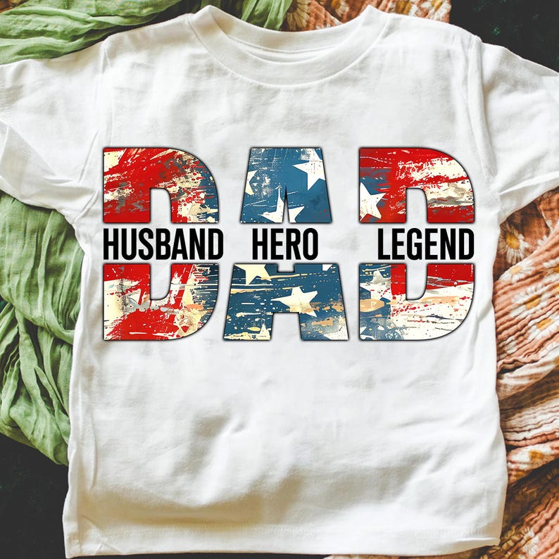 Vintage American Dad Shirt, 4th of July Dad Stars, Husband Hero Legend Shirt, Father's Day Shirt Retro American Independence, Gift for Dad