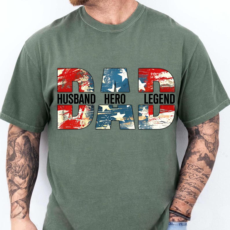 Vintage American Dad Shirt, 4th of July Dad Stars, Husband Hero Legend Shirt, Father's Day Shirt Retro American Independence, Gift for Dad
