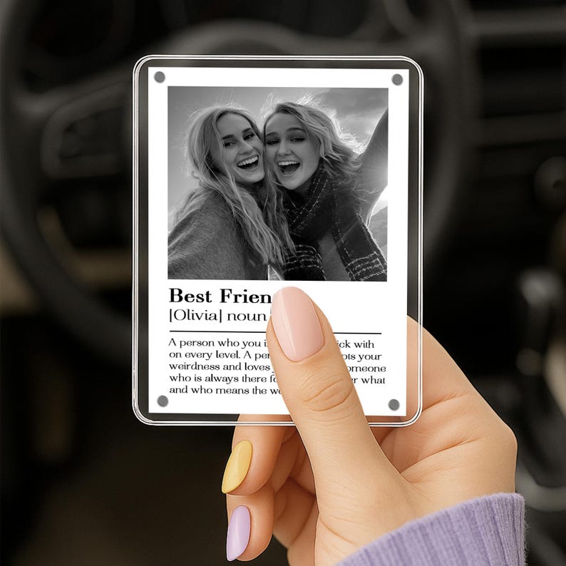 Personalized Best Friend Gift, Car Visor Photo Clip, Friendship Keepsake Gift, Gift for Bestie Birthday, Gift For Her, Long Distance Gift