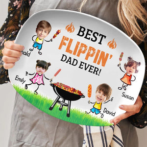 Custom Dad s Grill Plate With Kids Names & Face, Custom Daddy s Grilling Plate, Father's Day Gifts, BBQ Plate For Dad, Dad Gift From Kids