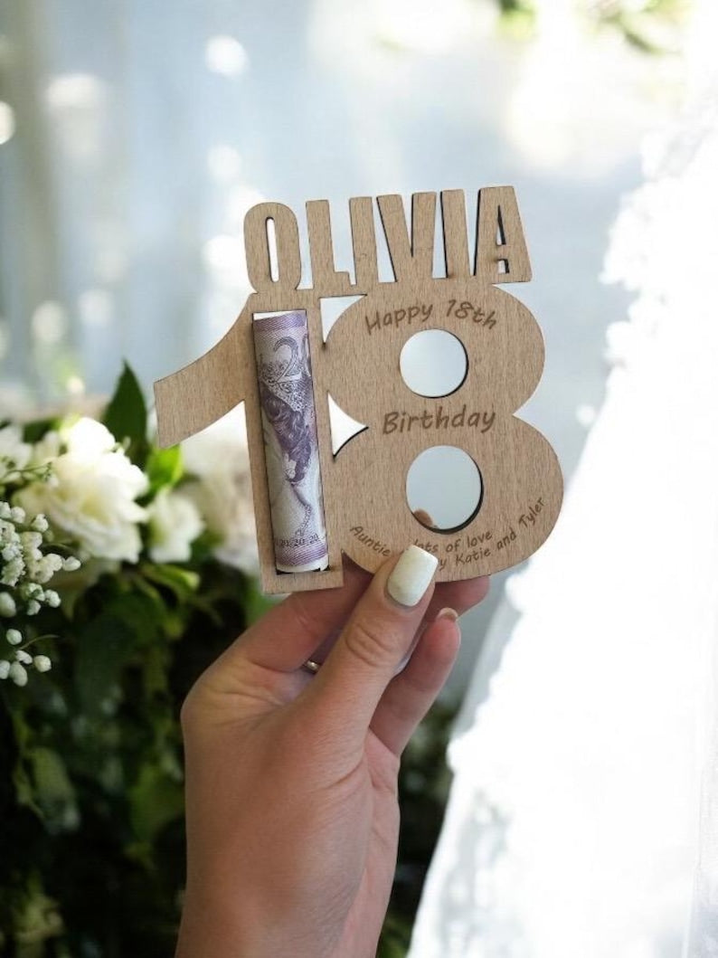 18th Birthday Gifts for Girls, Money Holder, Wallet, Milestone Gift, Special Age 16,21,50,75