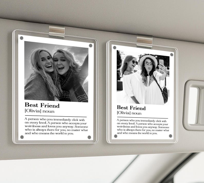 Personalized Best Friend Gift, Car Visor Photo Clip, Friendship Keepsake Gift, Gift for Bestie Birthday, Gift For Her, Long Distance Gift