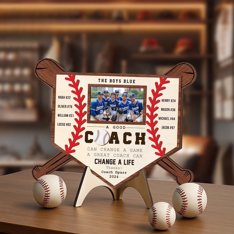 Custom Baseball Coach Picture Frame, Thank You Coach Plaque, Baseball Coach Gift, Coach Appreciation Gift 2025, Thank You Keepsake