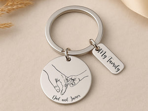 Personalised Daddy Keyring, Engraved Gift for Dad from Kids, Custom Father s Day Gift, New Dad Present, Daddy Birthday Keychain for Him