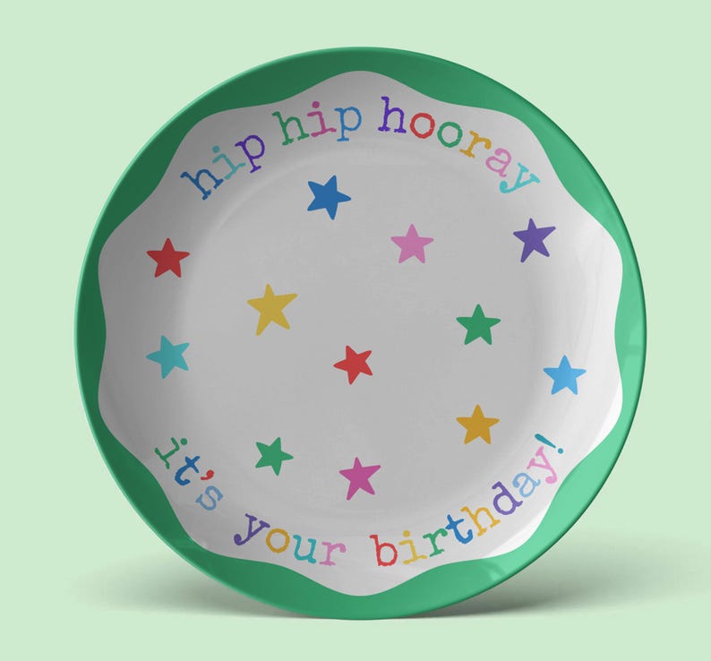 Happy Birthday Plate For Child celebration family birthday cake plate Keepsake Gift For Kid Birthday Present food safe plate for birthday