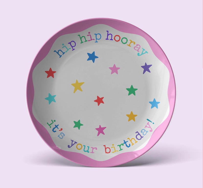 Happy Birthday Plate For Child celebration family birthday cake plate Keepsake Gift For Kid Birthday Present food safe plate for birthday