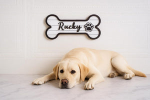 Personalized Dog Bone Name Sign, Handmade Wood Dog Gift, Dog Room Sign, Personalized Wood Crate Sign, Pet Name Sign