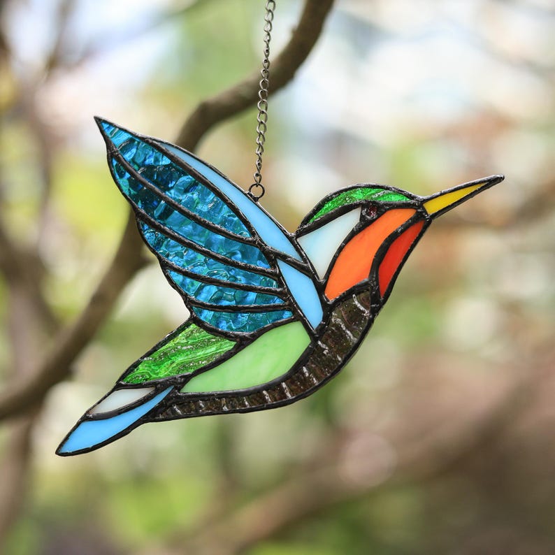 Hummingbird Acrylic Window Hanging,Handmade Acrylic Bird,Acrylic Bird Suncatcher,Acrylic Art,Housewarming Gift,Fathers Day Gift,Gift For Her