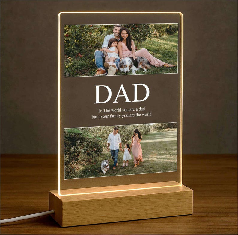 Personalized Dad Photo Collage Night Light, Custom Dad Photo Gift, Father's Day Gift, Gift for Dad, Best Dad Gift, Gift For Husband