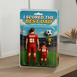 Custom I Scored The Best Dad Soccer Shape Acrylic Blocks, Father's Day Gift, Soccer Custom Figure, Gift For Husband, Soccer Gift For Dad.