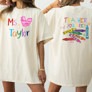 Custom Name Teacher T-Shirt, Personalized Teacher Gift, Teacher You Are Shirt, Teacher Graduation Shirt, Graduation Gift