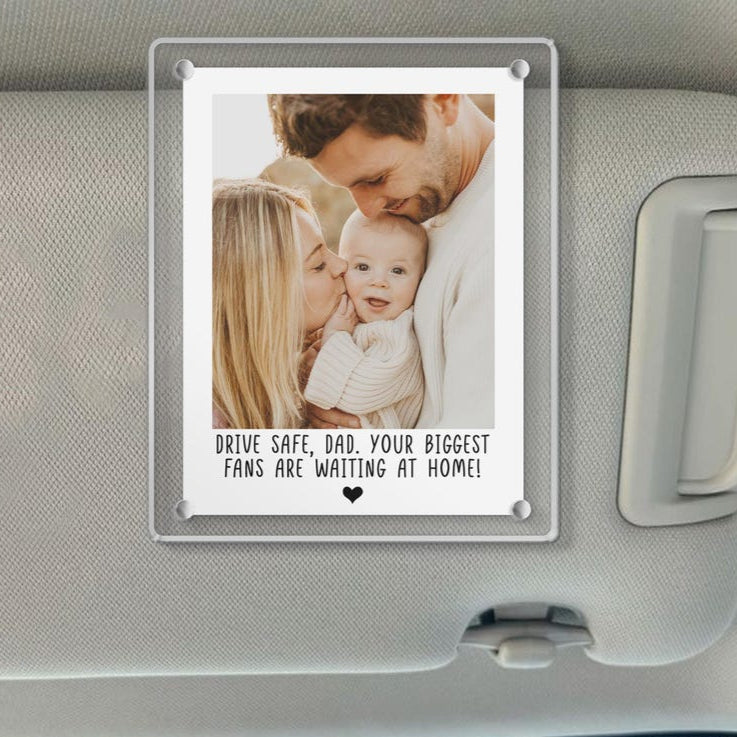Custom Photo Car Visor Clip, Fathers Day Gift For Dad, Drive Safe Daddy Gift, Husband Gift Drive Safe Sun Visor Clip, Dad Car Accessories